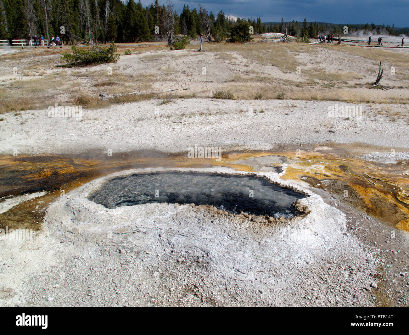 Aguas termales y piscinas en la cuenca del géiser Old Faithful en el Parque  Nacional de Yellowstone en Wyoming, Estados Unidos Fotografía de stock -  Alamy