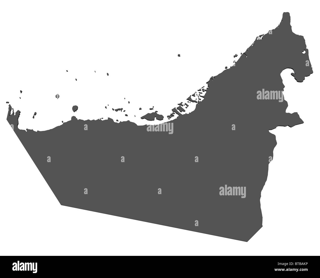 Mapa de Emiratos Árabes Unidos Fotografía de stock Alamy