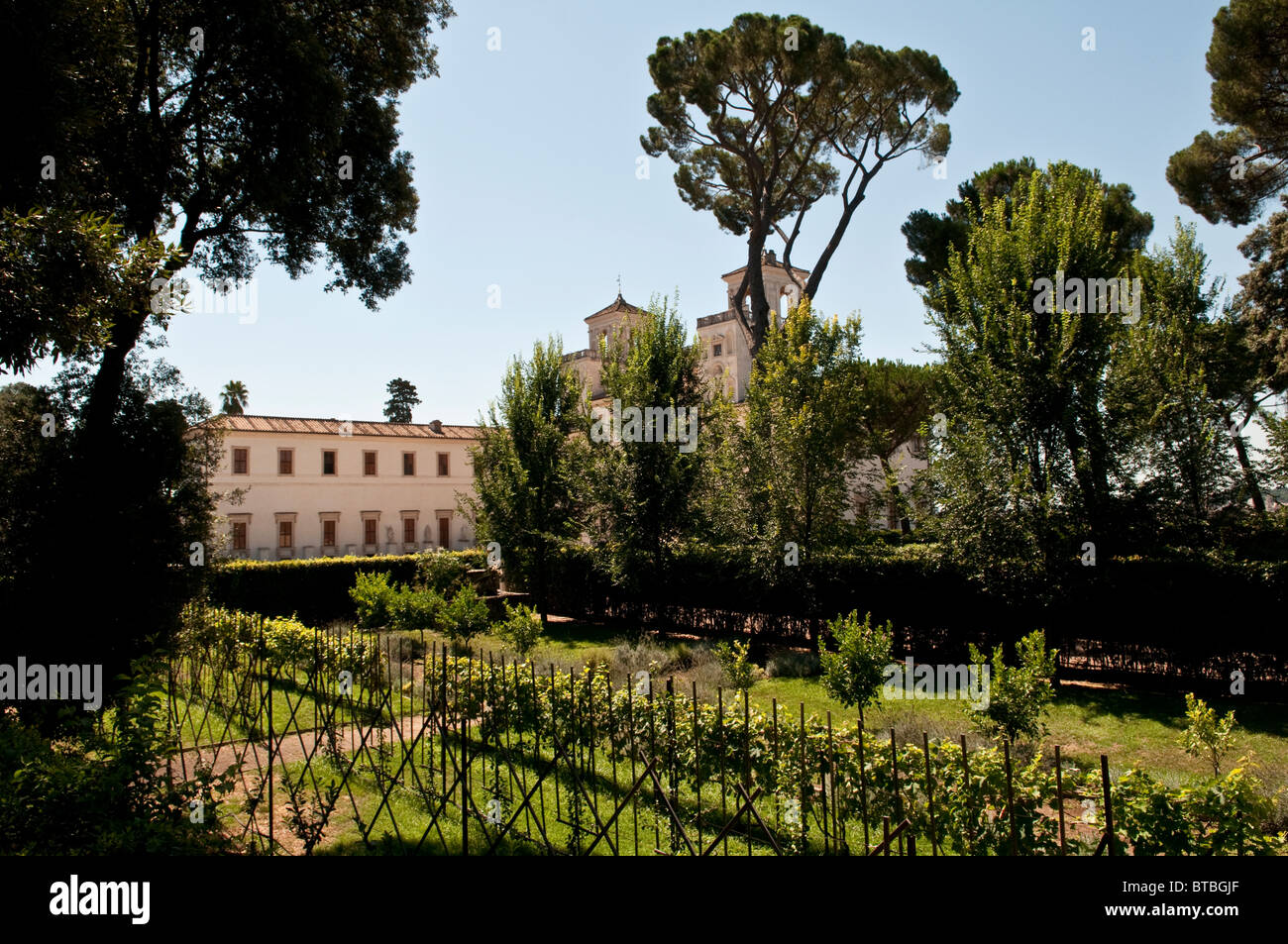 Italia Roma, los jardines de la Villa Medicis Foto de stock