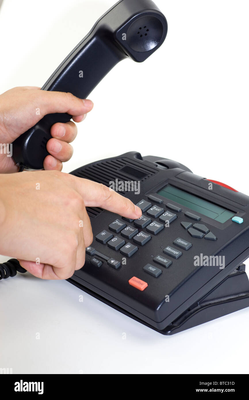 Llamadas de teléfono de la empresa Foto de stock