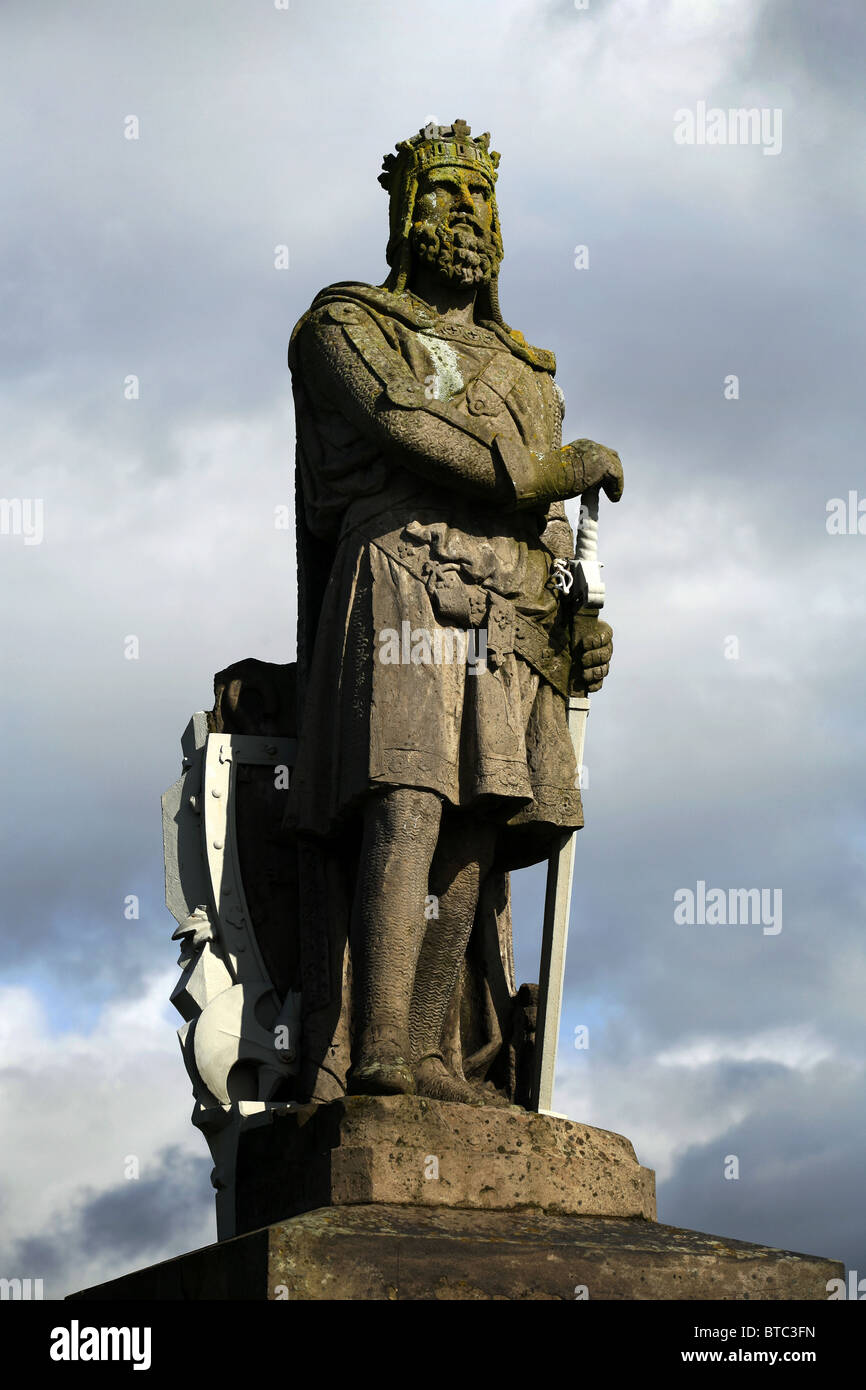 Robert Bruce estatua, el Castillo de Stirling, Stirling, Escocia Foto de stock