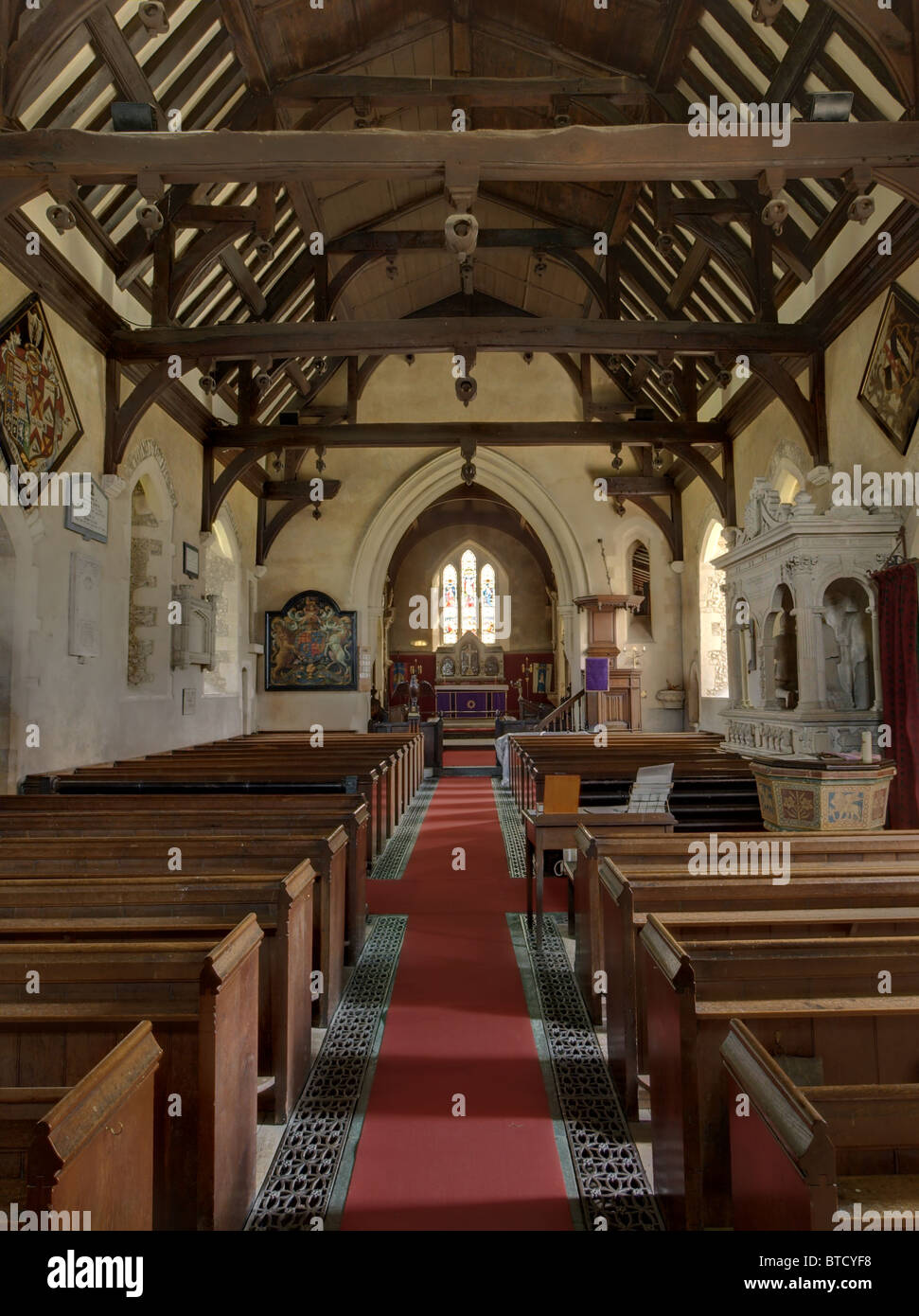 Amplia Hinton, Wiltshire, el de San Pedro ad Vincula, interior Foto de stock