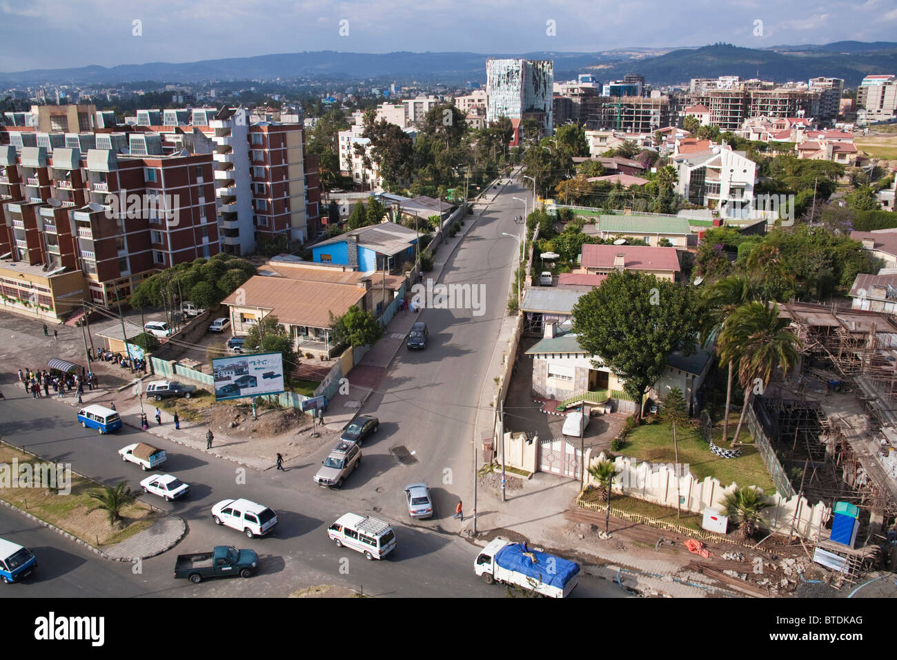 Vista aérea diurna de Addis Abeba Foto de stock