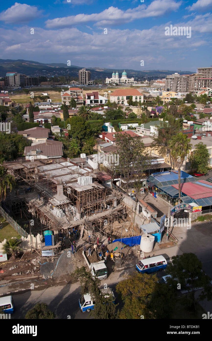 Antena vista diurna de Addis Abeba Foto de stock
