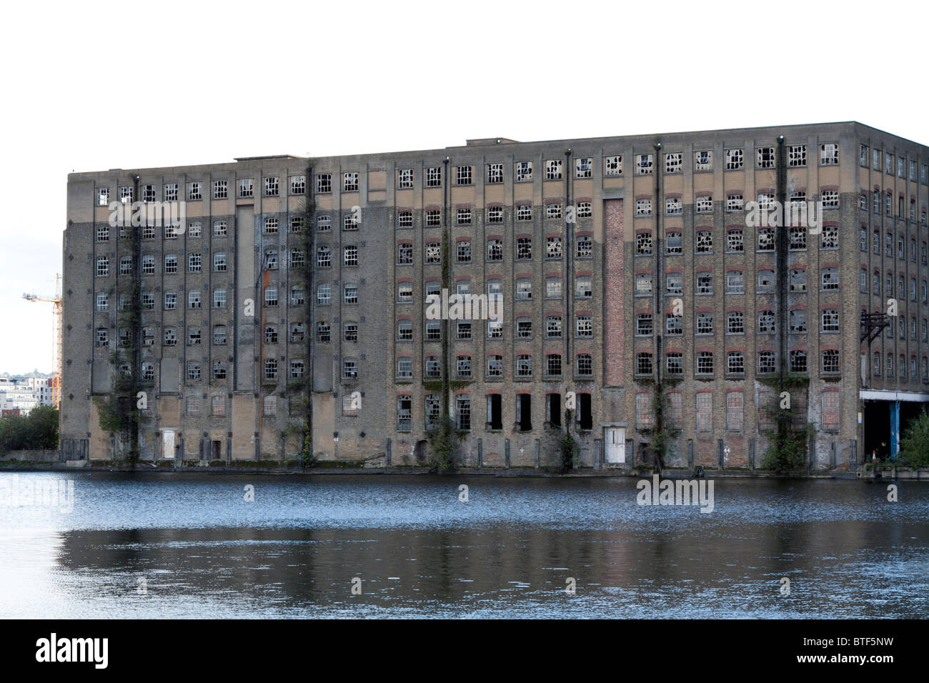 Rank Hovis Premier Mill (ahora demolida) - Royal Victoria Docks - Docklands - Londres Foto de stock