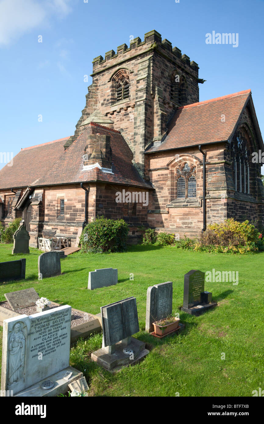 Iglesia parroquial de Santa Cruz, Appleton Thorn, Cheshire Foto de stock
