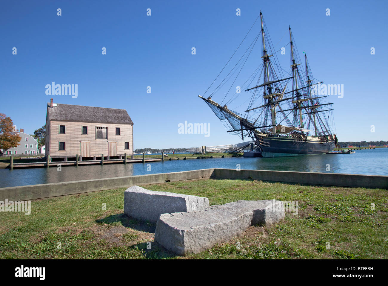 La amistad sloop, Salem Maritime National Historic Site Foto de stock