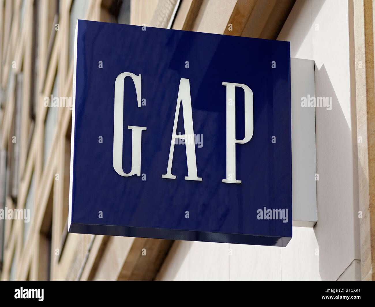 Signo de GAP, Oxford, Reino Unido. Foto de stock