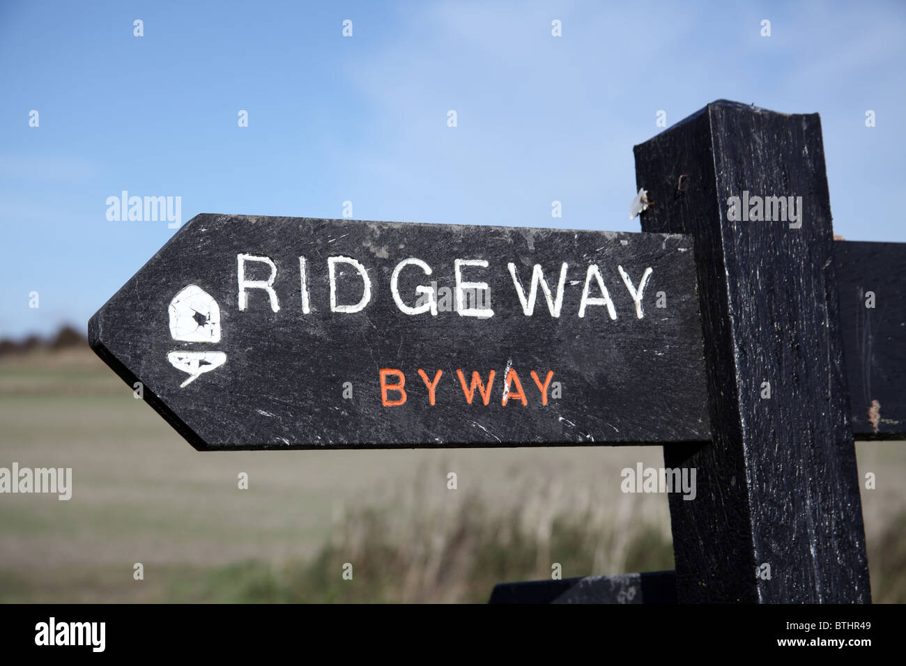 El Ridgeway sendero de larga distancia dirección firmar Foto de stock