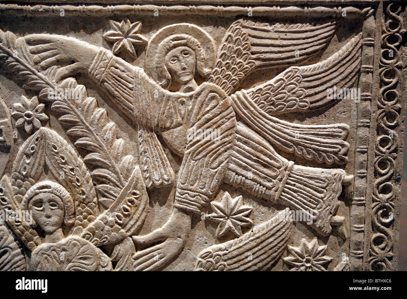 Tesoro de la catedral, Longobardos sarcófago de mármol (siglo VIII), Cividale del Friuli, Friuli-Venezia Giulia, Italia Foto de stock