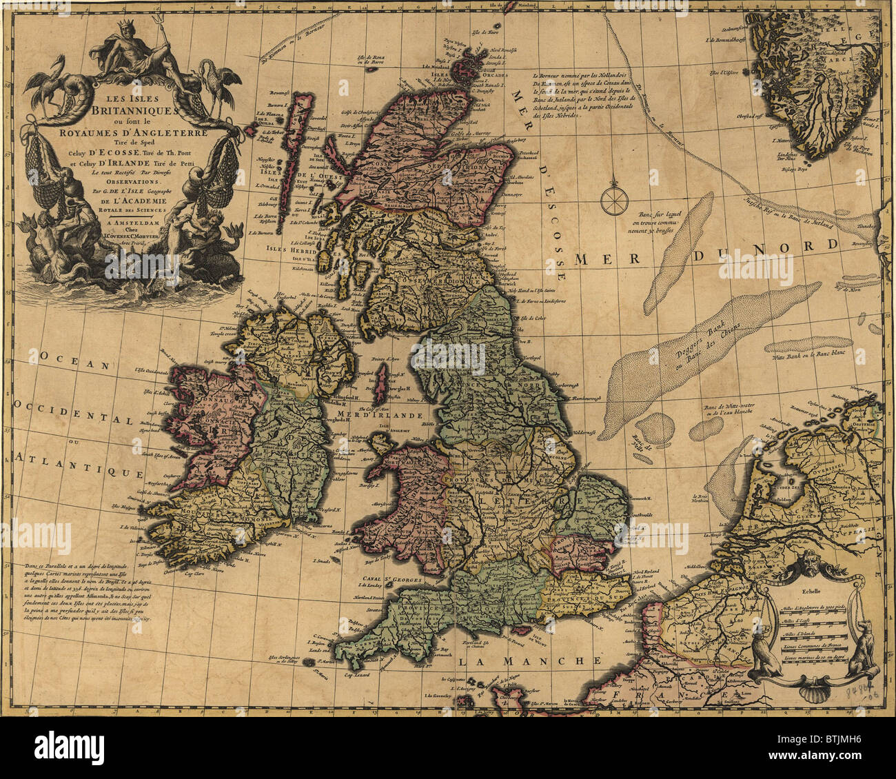 Islas Británicas a principios del siglo xviii mapa mostrando las divisiones  internas, todos los cuales fueron unidos bajo el gobierno del Reino Unido  Fotografía de stock - Alamy