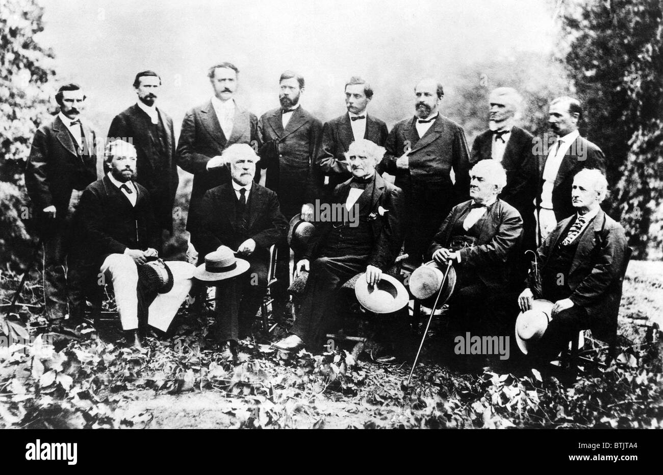 Líderes de la Unión y la Confederación, de pie L-R: Los generales John W. Geary, John S. Magruder, Robert D. Lilly, Lew Wallace, P.G. Beaure Foto de stock