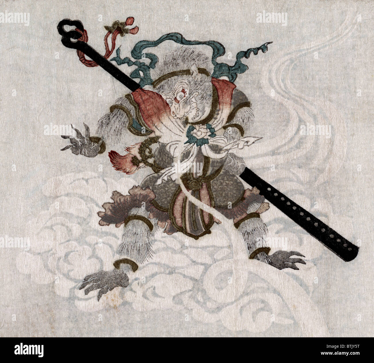 Hijo Goku, el Rey Mono. Ilustración japonesa de Sun Wukong, el protagonista  de la epopeya clásica china Viaje al Oeste. Xilografía coloreado a mano por  Kubo Shunman, 1812 Fotografía de stock - Alamy