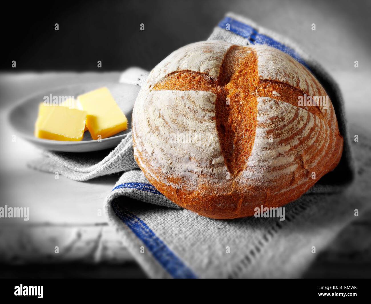 Hogaza de pan de centeno en inglés Foto de stock