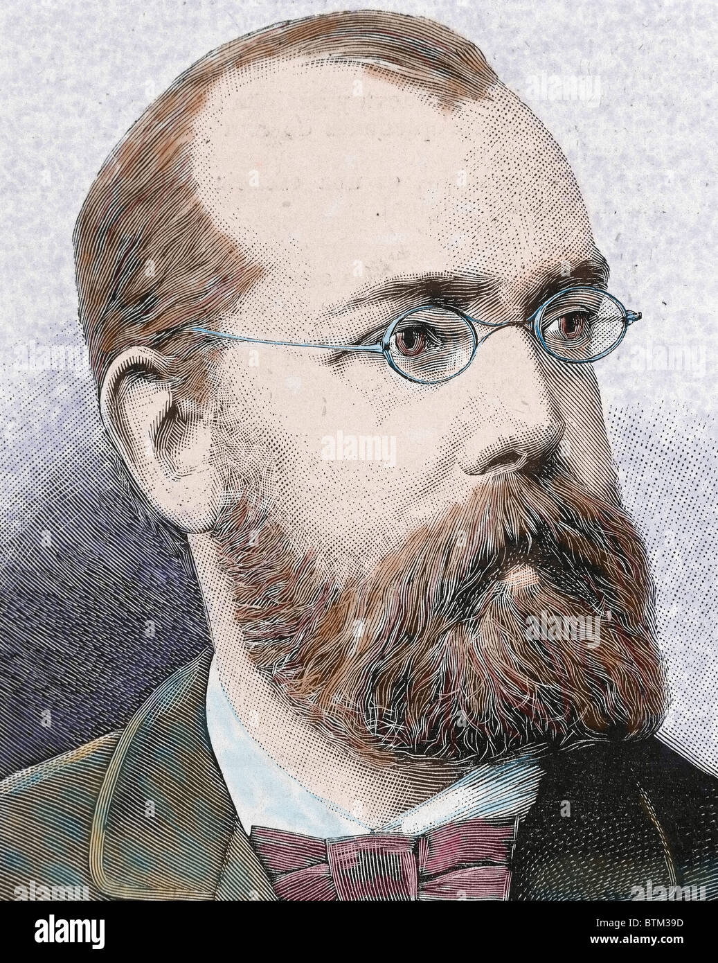 Robert Koch (1843-1910). Médico alemán. En 1882 descubrió el bacilo de la tuberculosis. Foto de stock