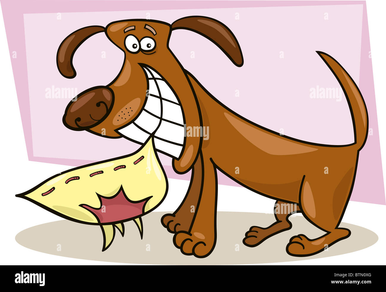 Ilustración de grosero perro con almohada Fotografía de stock - Alamy
