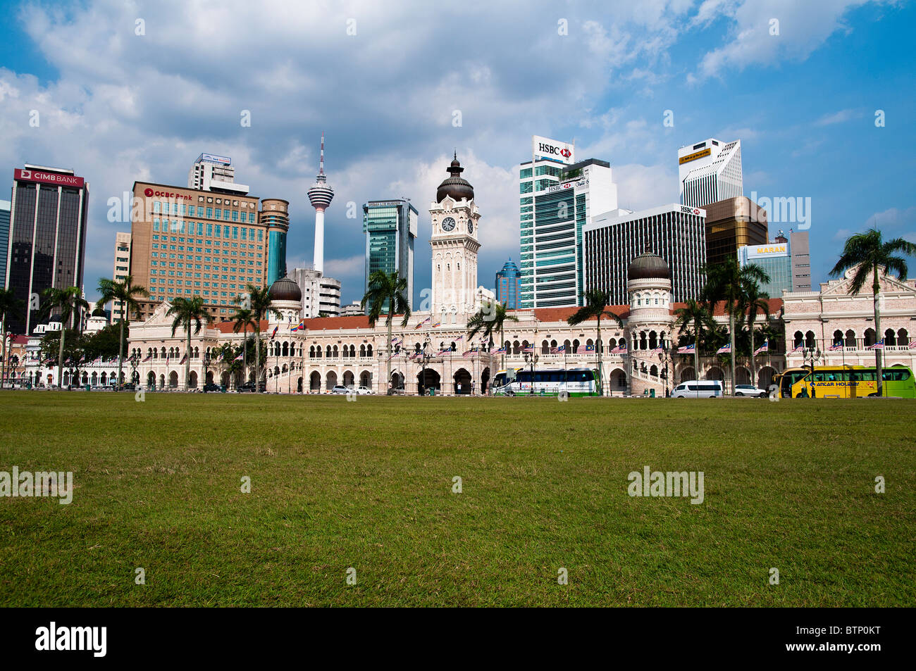 Vista panorámica de la plaza Merdeka (Plaza de la Independencia), Kuala Lumpur, Malasia Foto de stock