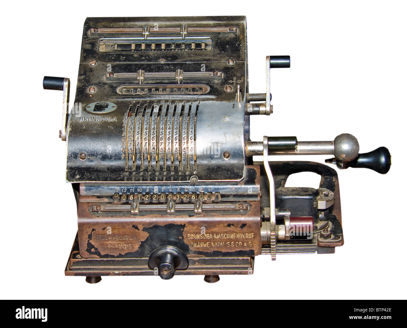 Máquina de calcular mecánica alemana antigua Foto de stock