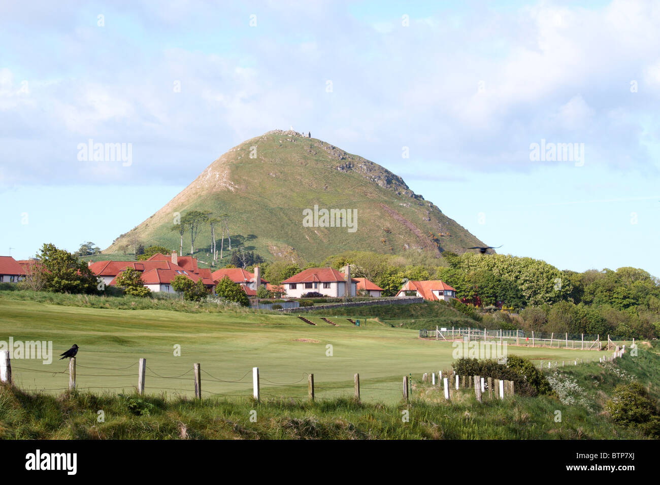 Escocia, North Berwick derecho, vista de paisaje y casas Foto de stock