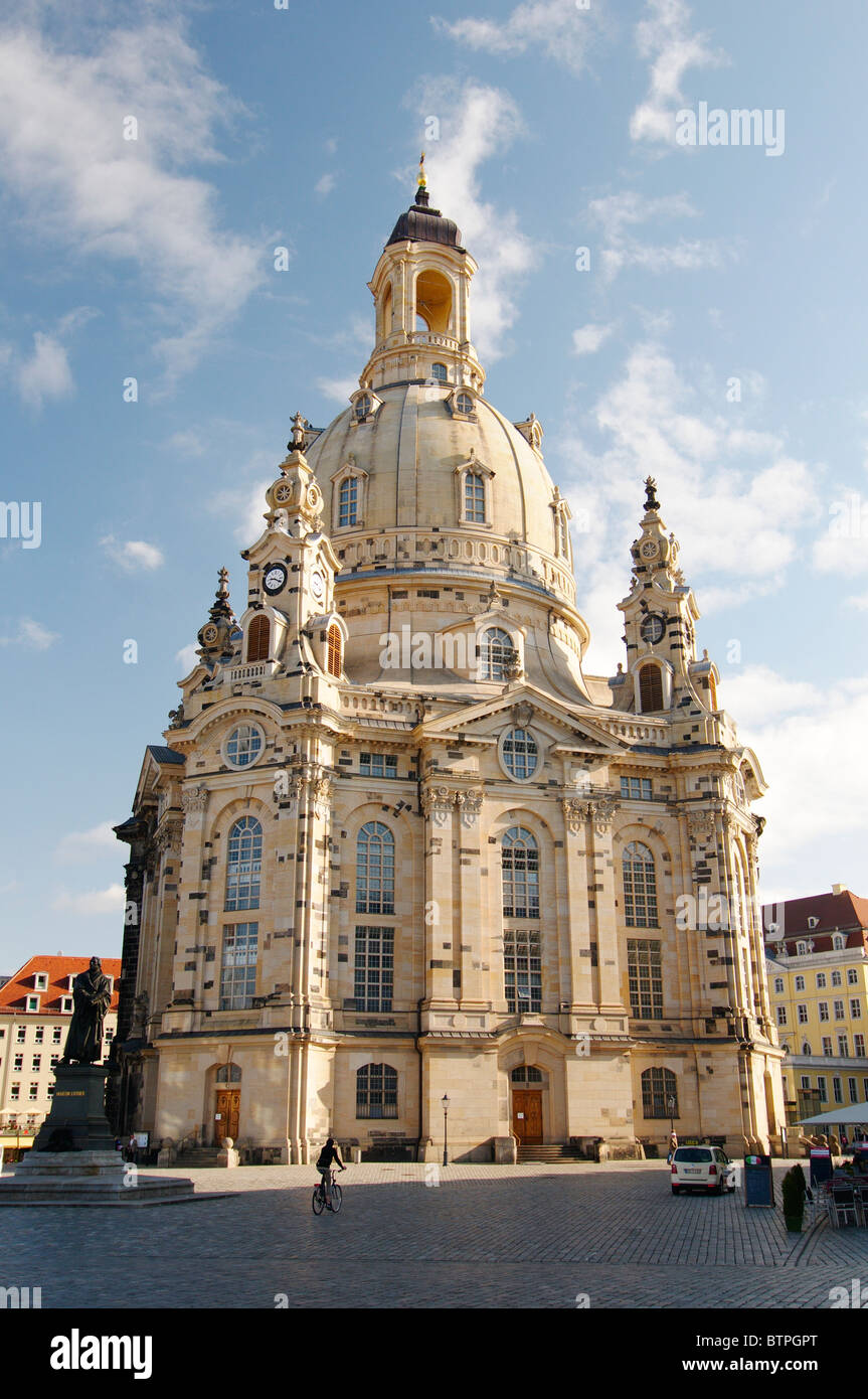 Alemania, en el Estado federado de Sajonia, Dresden Frauenkirche Foto de stock