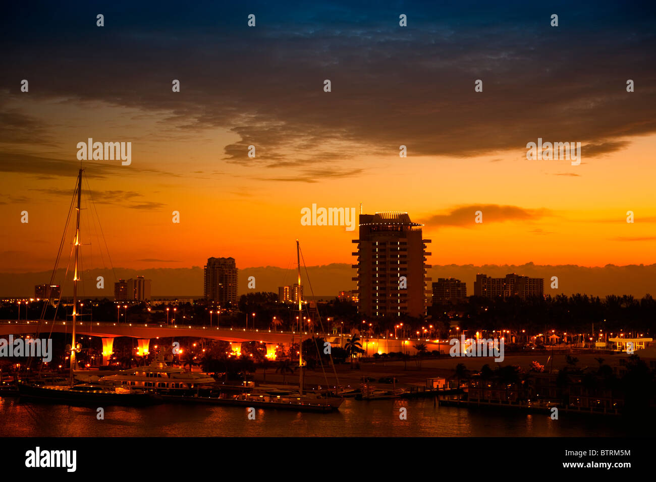 Amanecer en Fort Lauderdale, Florida Foto de stock