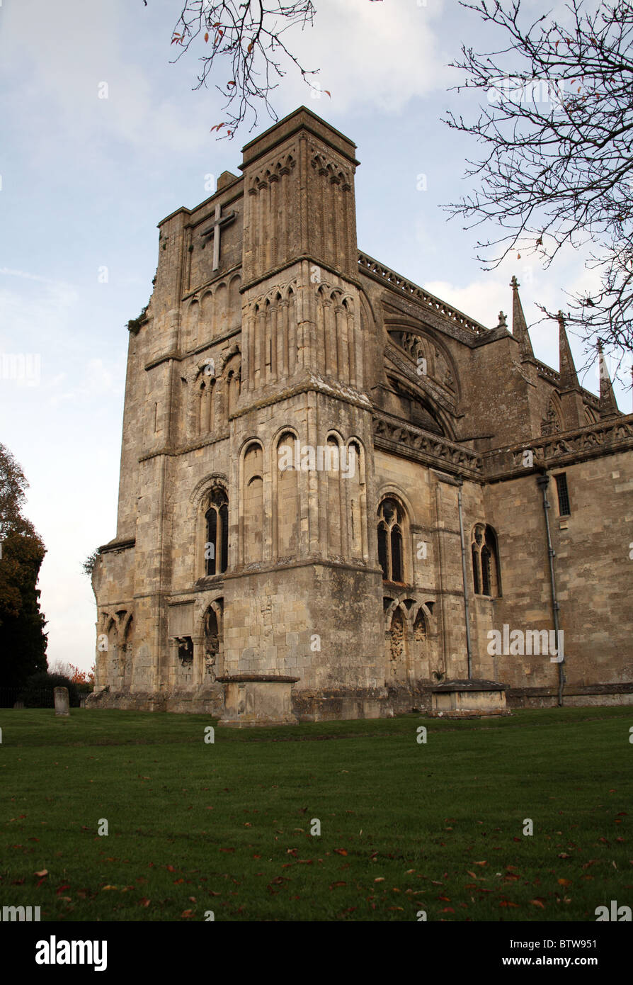 La Torre Oeste, la Abadía de Malmesbury, Wiltshire Foto de stock
