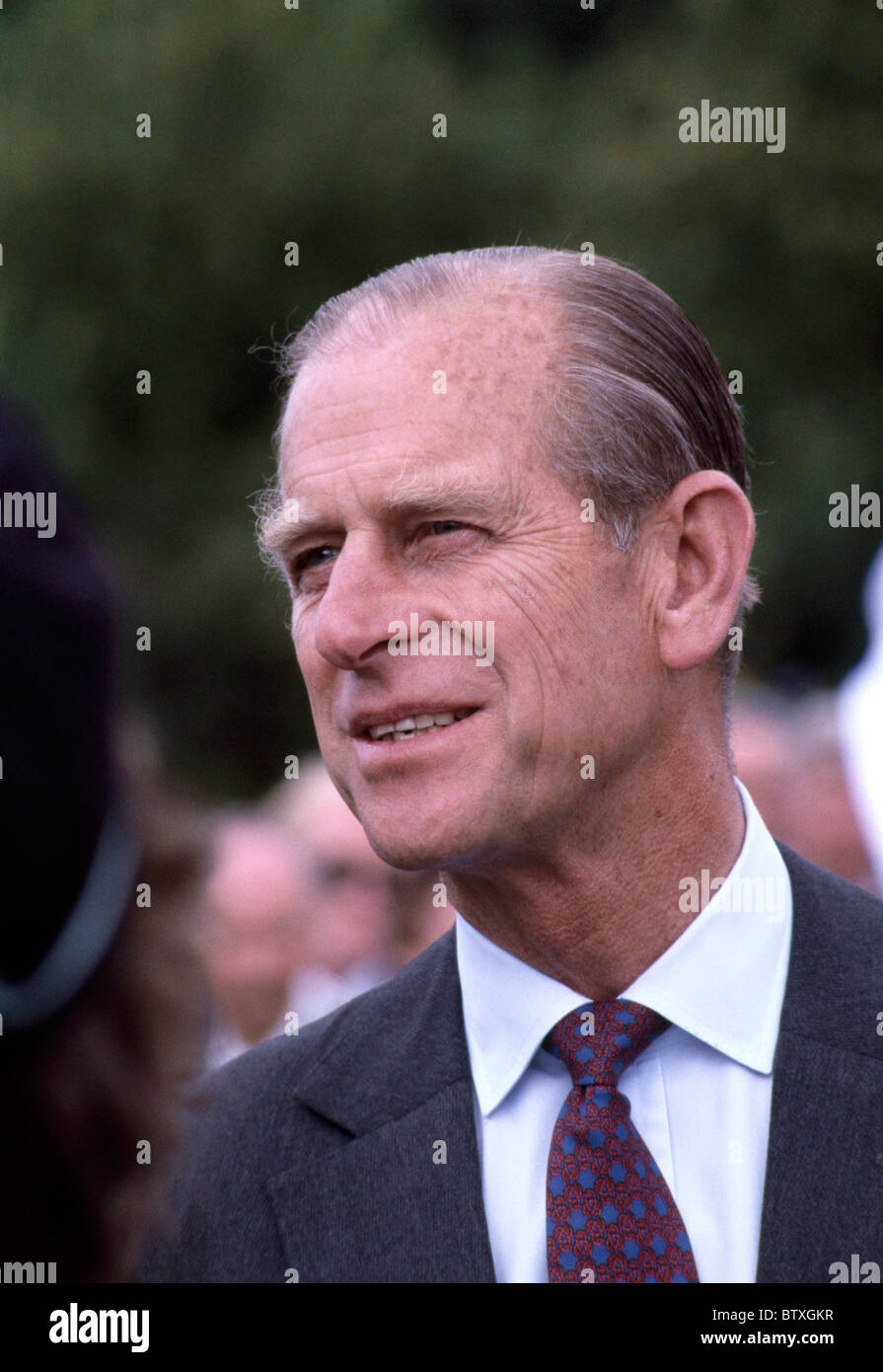 Edimburgo - 2 de julio: El Príncipe Felipe, Duque de Edimburgo, en una visita a Edimburgo el 2 de julio de 1982 en Edimburgo, Escocia. Foto de stock