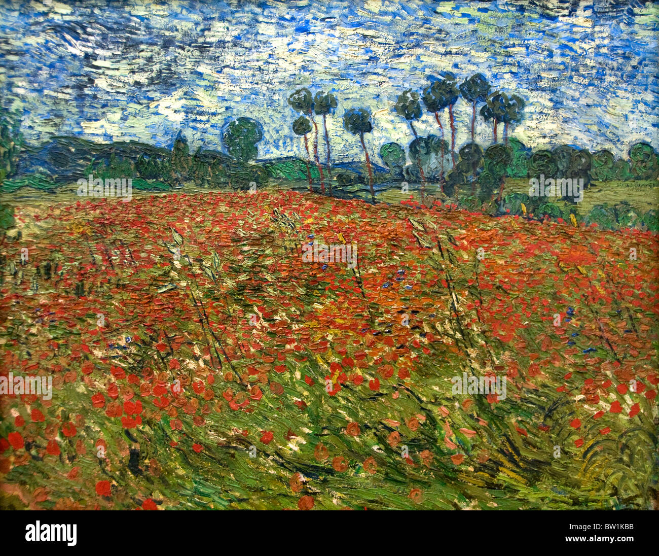 La amapola Feld 1890 Vincent van Gogh 1853-1890 Holanda Holandesa Foto de stock