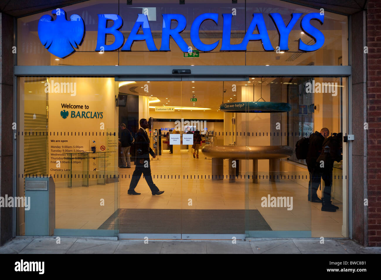 Sucursal de Barclays Bank Foto de stock