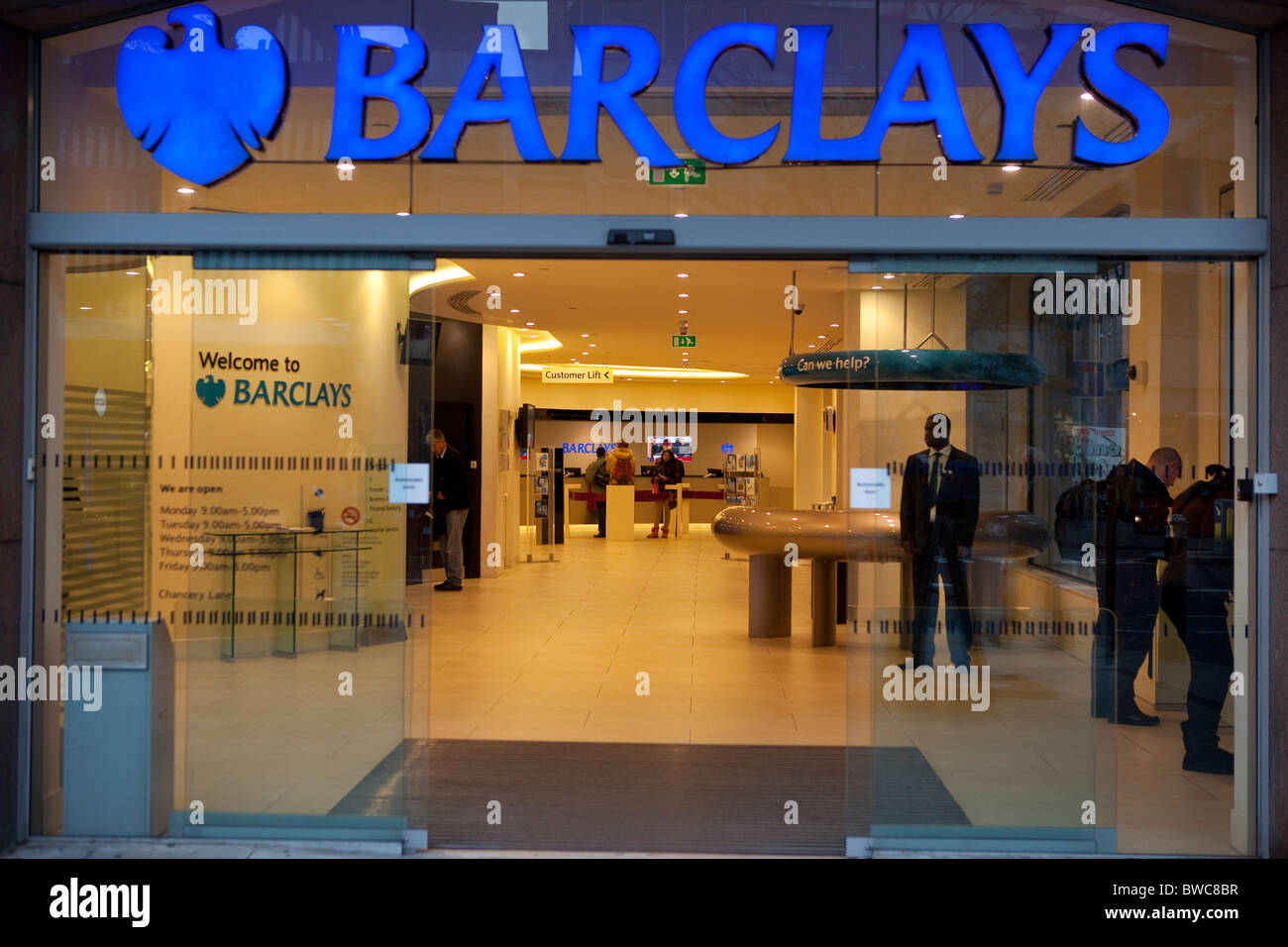 Sucursal de Barclays Bank Foto de stock