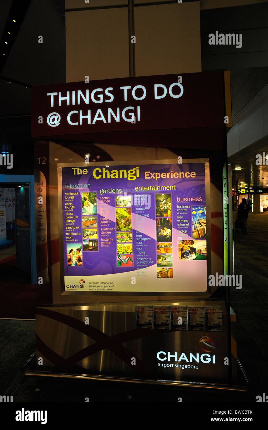 Cosas que hacer en el aeropuerto Changi de Singapur. Foto de stock