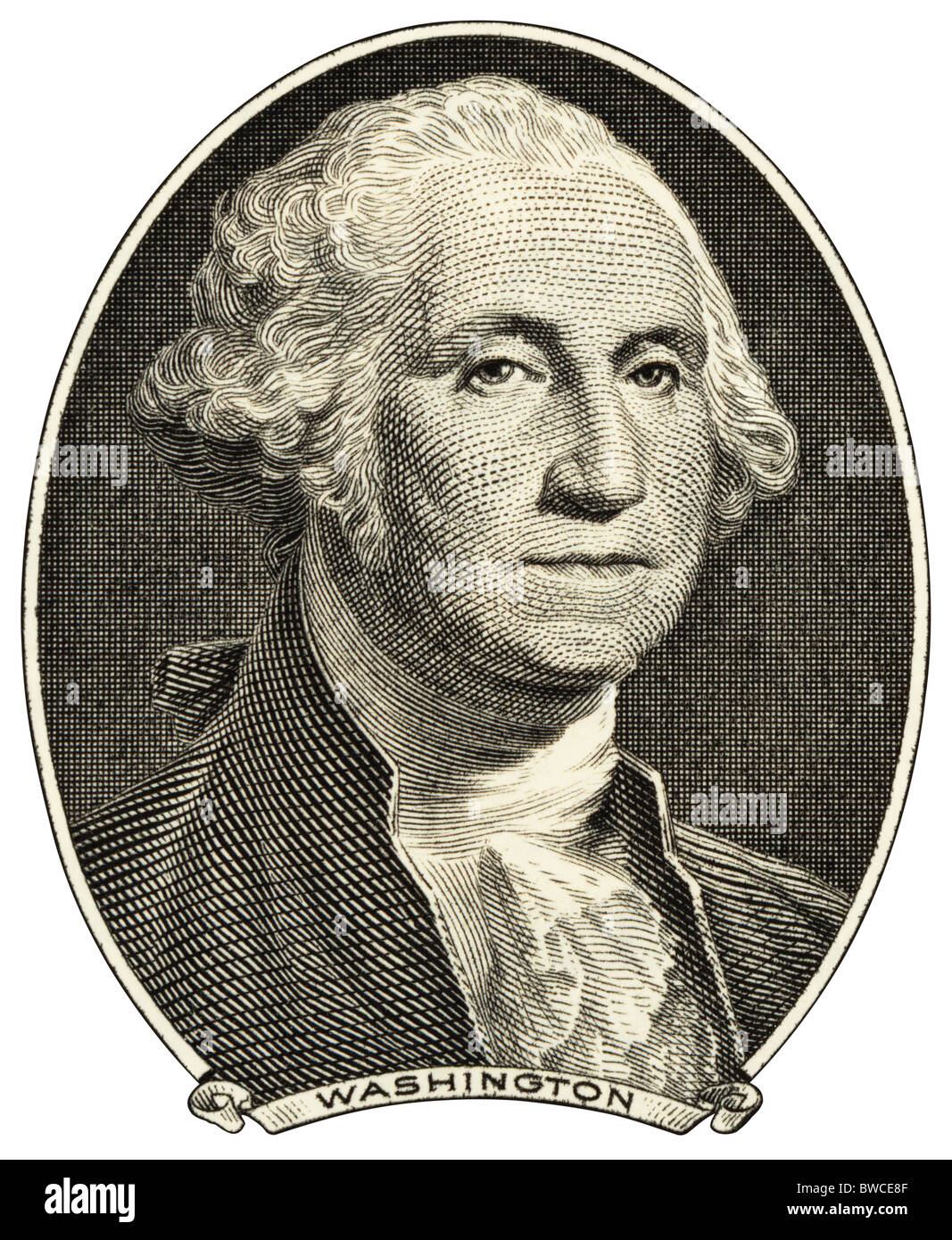 Retrato del presidente estadounidense Washington, como se ve en