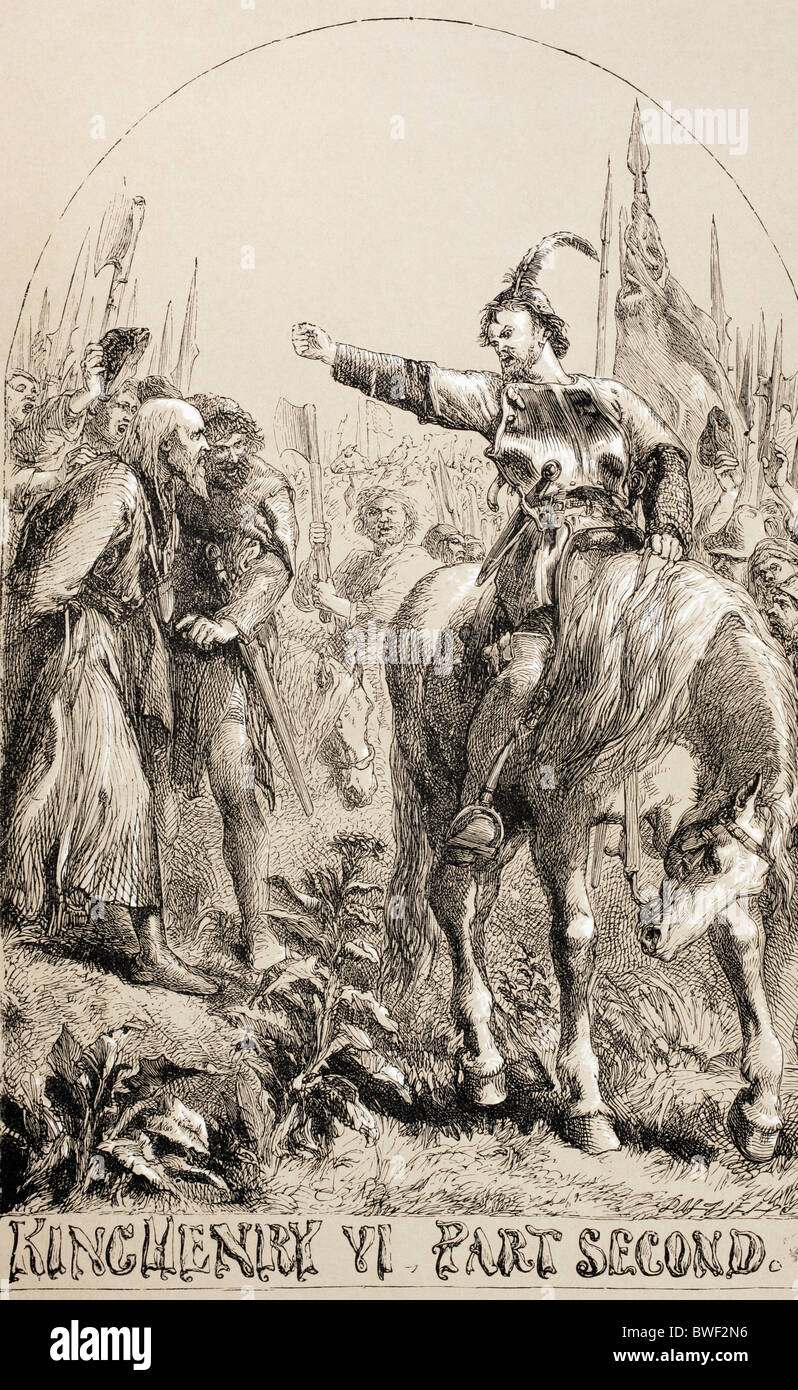 Ilustración del Rey Enrique VI, parte dos de William Shakespeare. Foto de stock