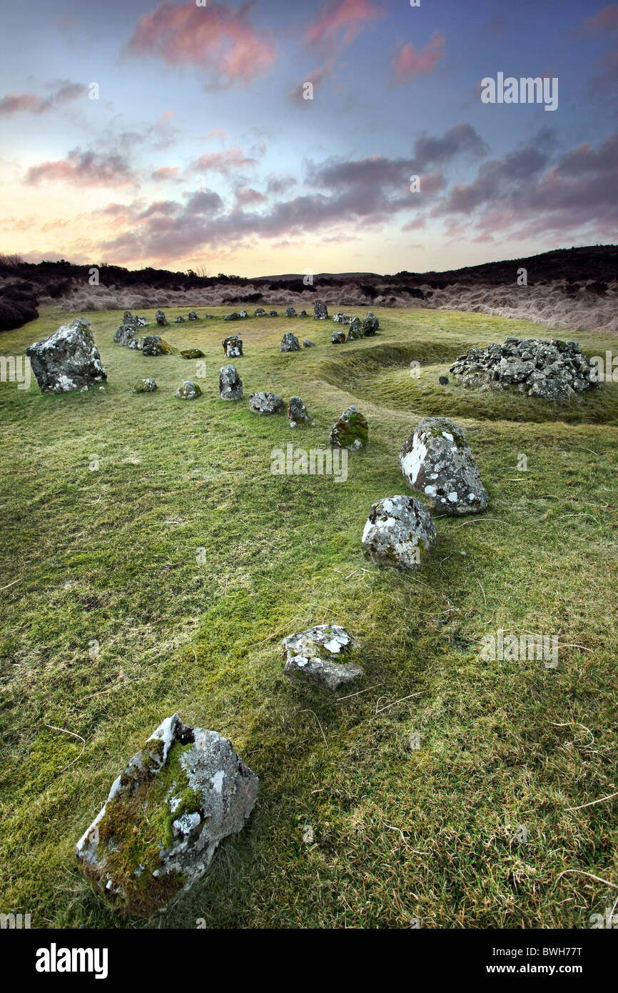 Beaghmore círculos de piedra. Foto de stock