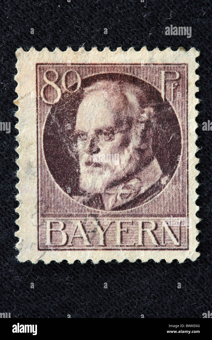 Antecedentes históricos sello III Rey Ludwig de Baviera 1913-1918 Foto de stock