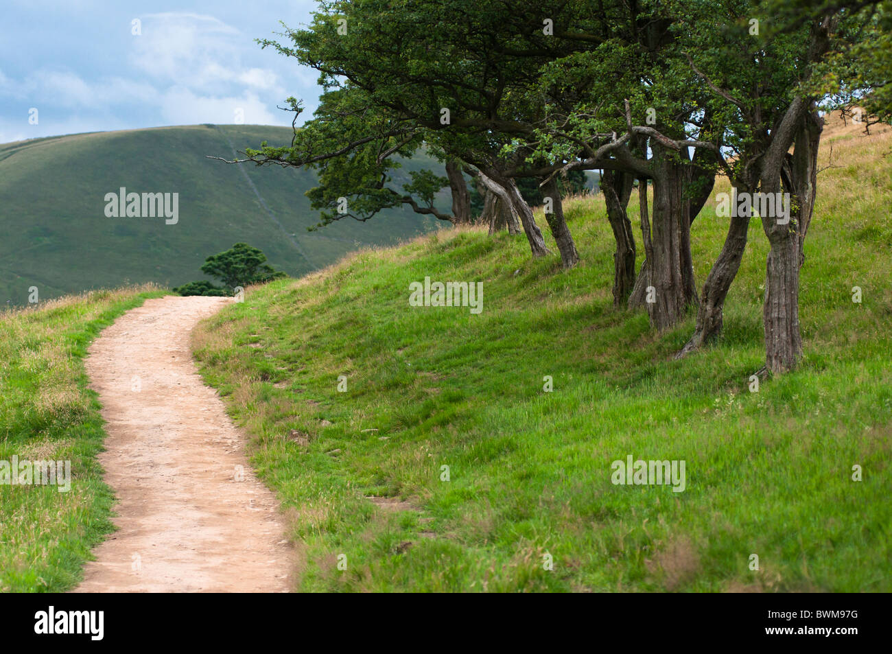 El Pennine camino cerca de la aldea de Edale, Derbyshire Dales, REINO UNIDO Foto de stock