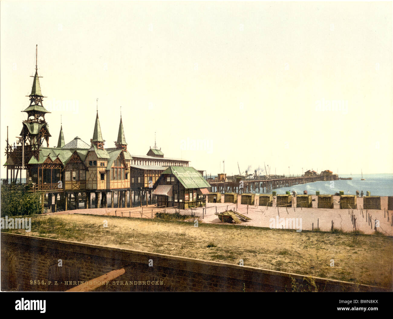 Pier Heringsdorf Usedom Pomerania Europa Alemania Imperio Alemán Photochrom alrededor de 1900 historia su Foto de stock