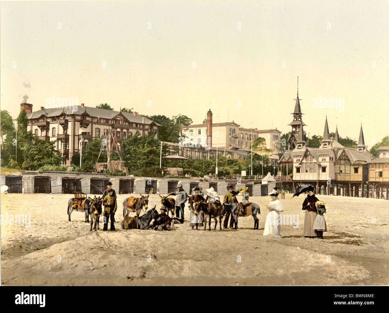 Pier Heringsdorf Usedom Pomerania Europa Alemania Imperio Alemán Photochrom alrededor de 1900 historia su Foto de stock