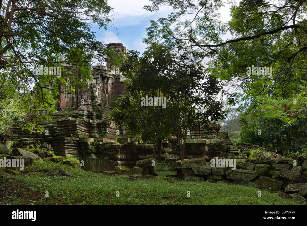 Preah Pithu V. Ruinas del sitio arqueológico. Angkor Thom, Sitio del Patrimonio Mundial de la UNESCO, Camboya, Indochina, Asia Foto de stock