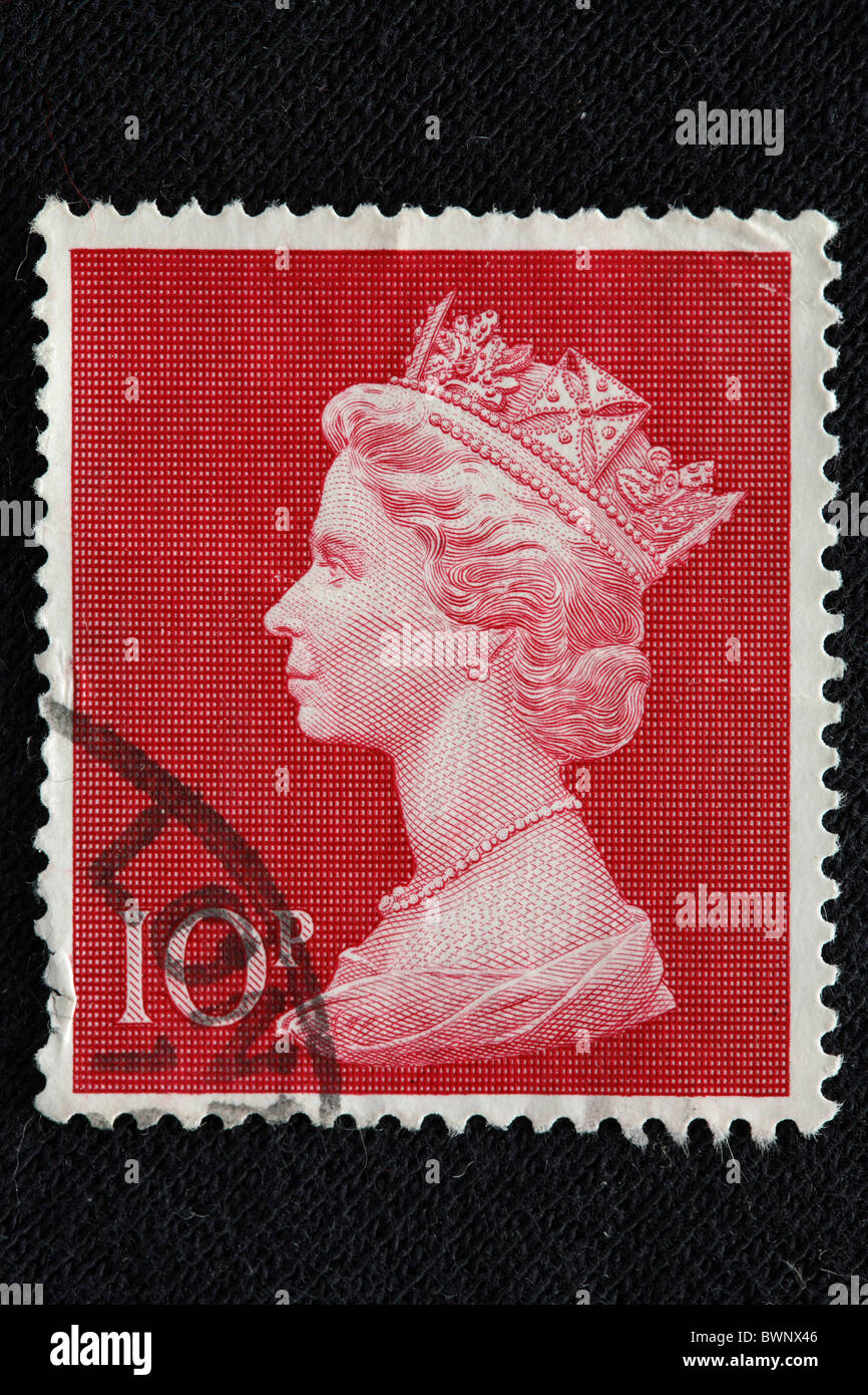 La reina Isabel II del Reino Unido sello grabado de Europa Inglaterra Gran Bretaña monarquía monarca reinado royal Foto de stock