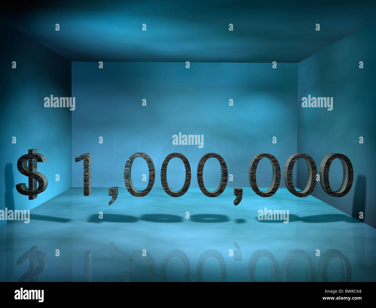 "Un millón de dólares' en 'Empty Room' Foto de stock