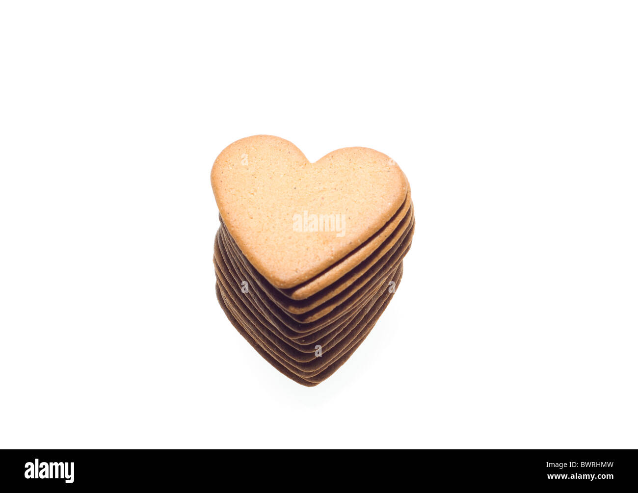 Las galletas de jengibre, corazón formado Foto de stock