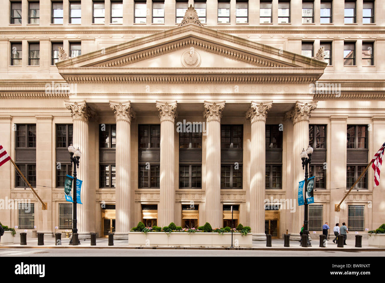 Banco de la Reserva Federal de Chicago, Illinois, alimentado Foto de stock