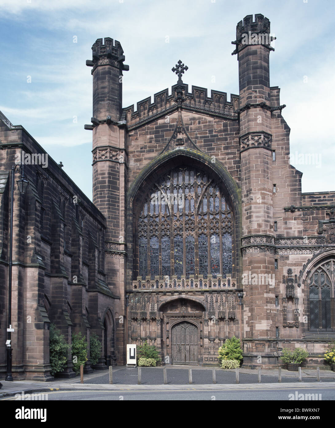 La Catedral de Chester, West Front Foto de stock