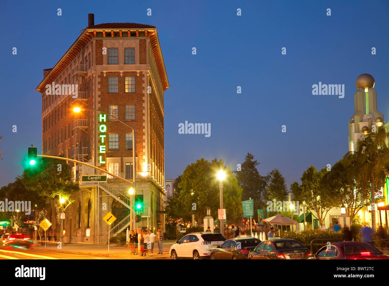 Culver Hotel en el centro de la ciudad de Culver, en Culver Blvd, Los Angeles, California, EE.UU. Foto de stock