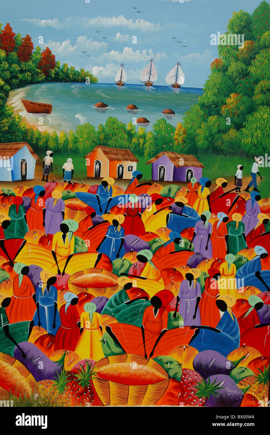 El arte de las artes República Dominicana Caribe COLOR PINTURA pintura  mercado haitiano Fotografía de stock - Alamy