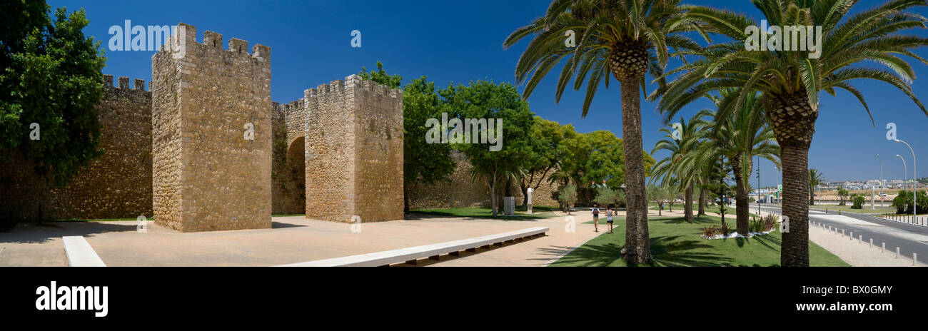 Portugal, el Algarve, Lagos, jardines y árboles wallspalm castillo Foto de stock