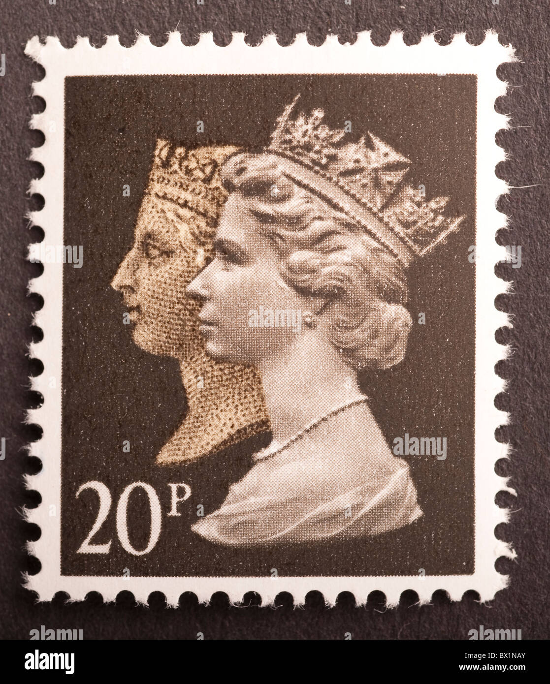 Reino Unido Sello de postage 20p, Machin Foto de stock