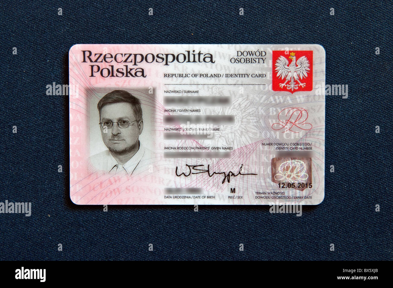 Tarjeta de identidad polaco, válido para viajar en los países de la Unión Europea Foto de stock