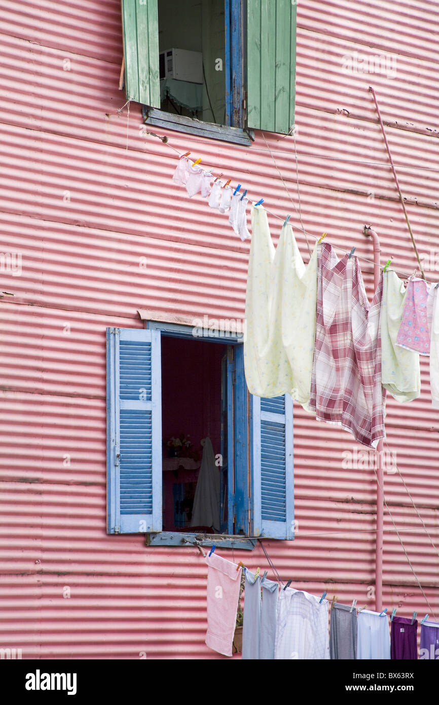 Casas en La Boca, distrito, ciudad de Buenos Aires, Argentina, Sudamérica Foto de stock